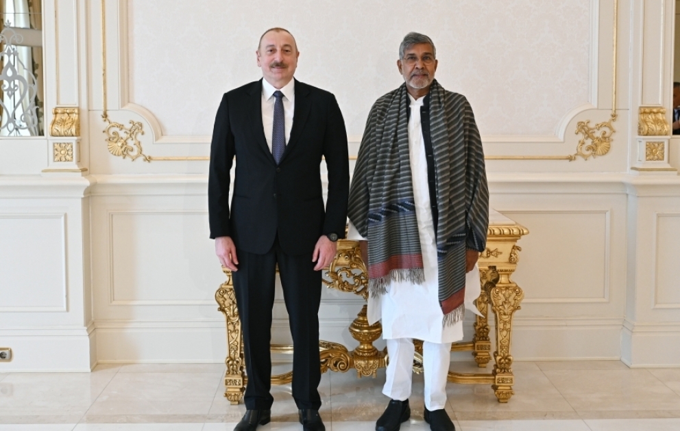 Prezident İlham Əliyev Nobel sülh mükafatı laureatı Kailaş Satyartini qəbul edib