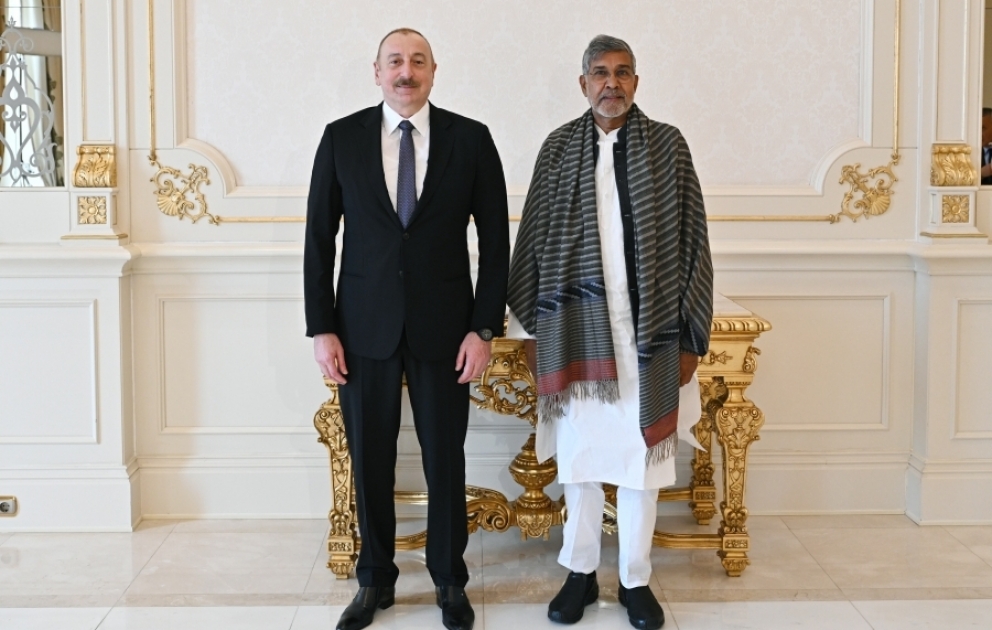 Le président Ilham Aliyev reçoit Kailash Satyarthi, lauréat du prix Nobel de la paix