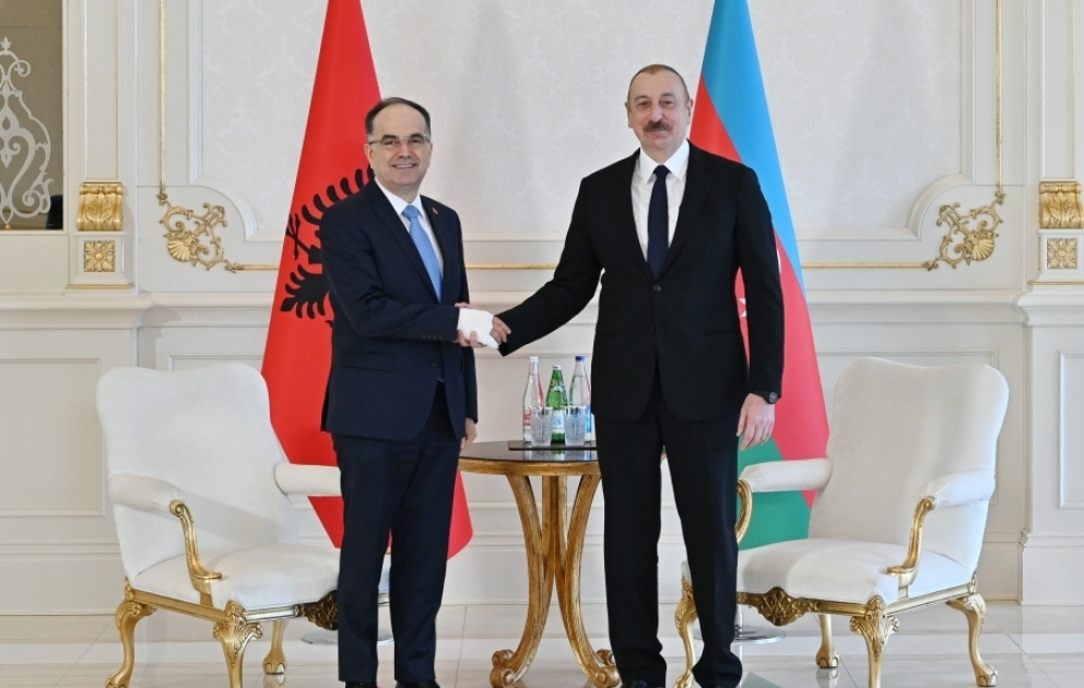 Azərbaycan Prezidenti İlham Əliyev Albaniya Prezidenti Bayram Beqay ilə görüşüb