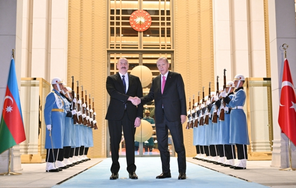 Präsident Ilham Aliyev und Präsident Recep Tayyip Erdogan treffen sich in Ankara