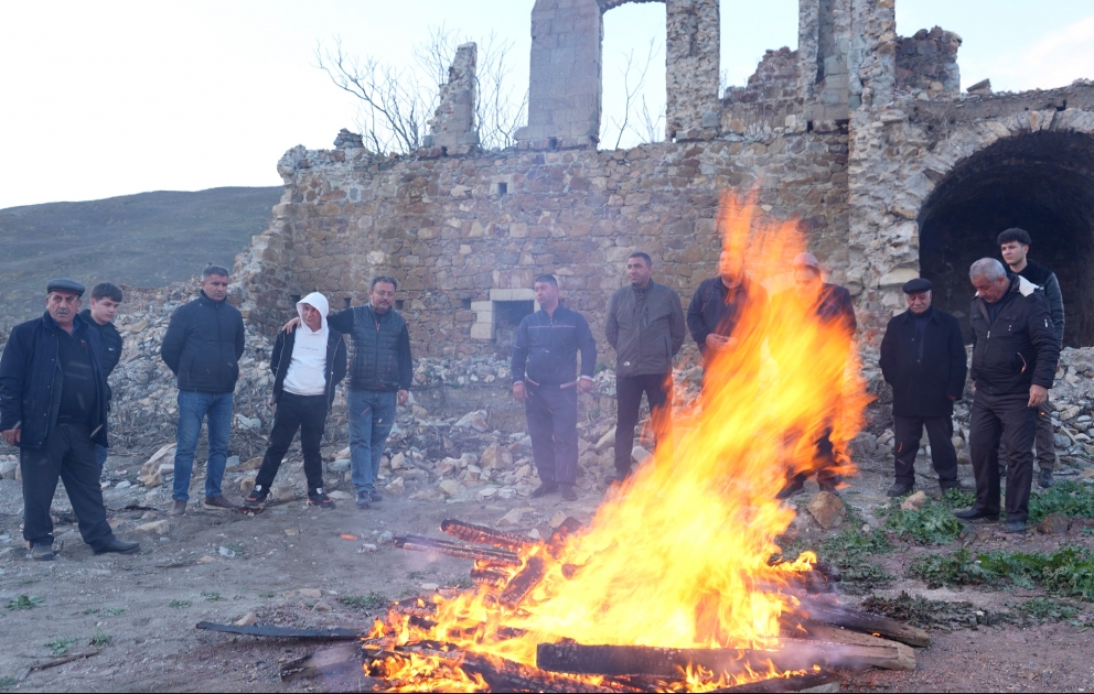 İşğaldan azad edilən Qoçəhmədlidə Novruz tonqalı qalandı