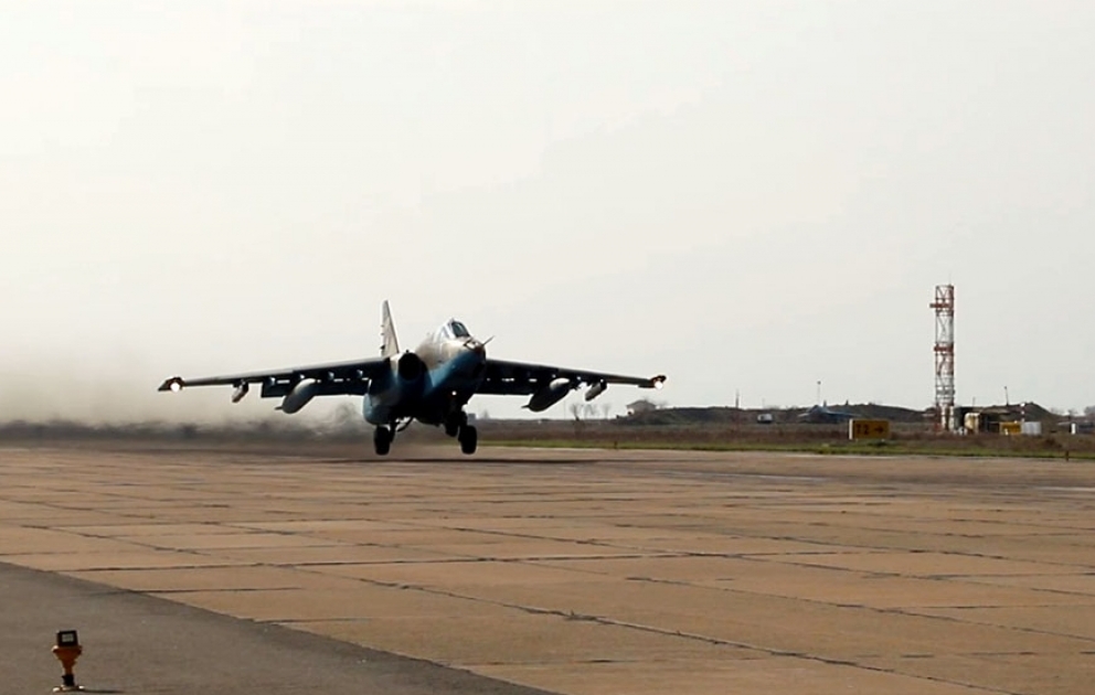 Azerbaijan Air Force aircraft carry out training flights