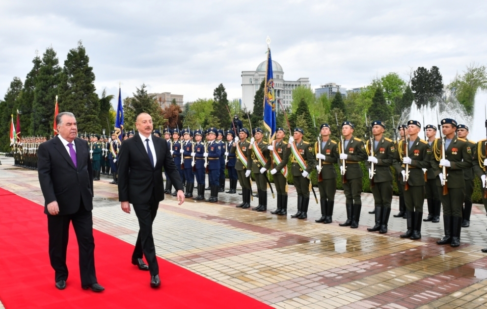 Official welcome ceremony was held for President Ilham Aliyev in Dushanbe
