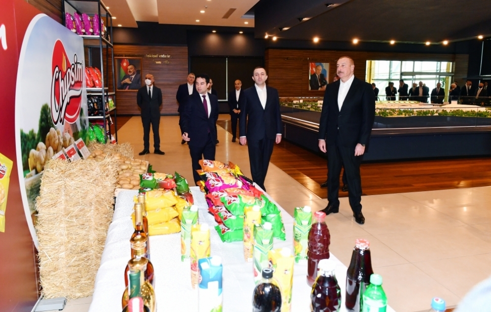 Ilham Aliyev et Irakli Garibachvili visitent la cité d’alimentation de Guébélé