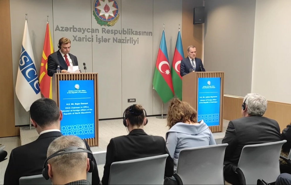 Ceyhun Bayramov və ATƏT-in fəaliyyətdə olan sədrinin mətbuat konfransı
