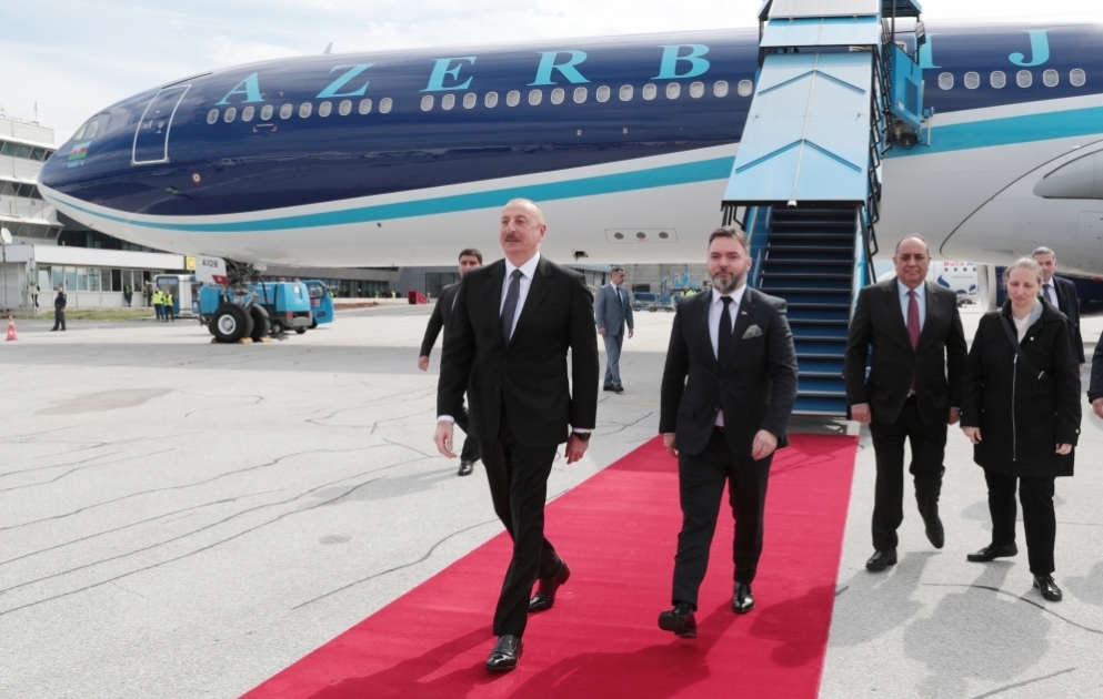 Президент Ильхам Алиев прибыл с официальным визитом в Боснию и Герцеговину
