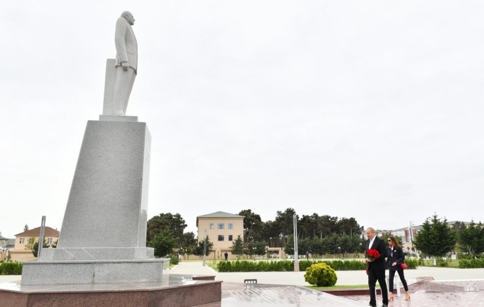 President Ilham Aliyev and First Lady Mehriban Aliyeva visited Neftchala district