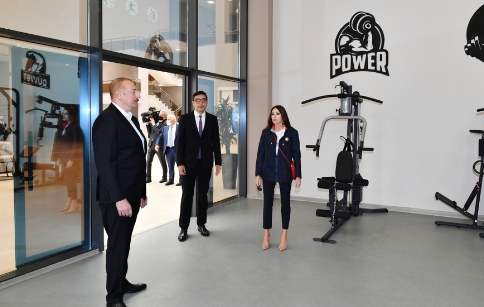 President Ilham Aliyev and First Lady Mehriban Aliyeva attended inauguration of Neftchala Olympic Sports Complex