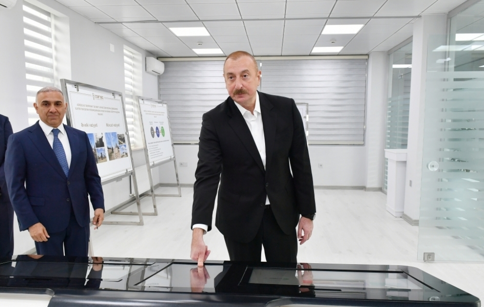 Президент Ильхам Алиев открыл Сальянский цифровой центр управления ОАО «Азеришыг»
