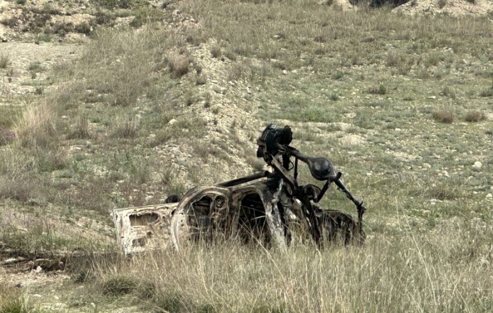 Tərtərdə mina partlayışı baş verən ərazidən görüntülər yayılıb