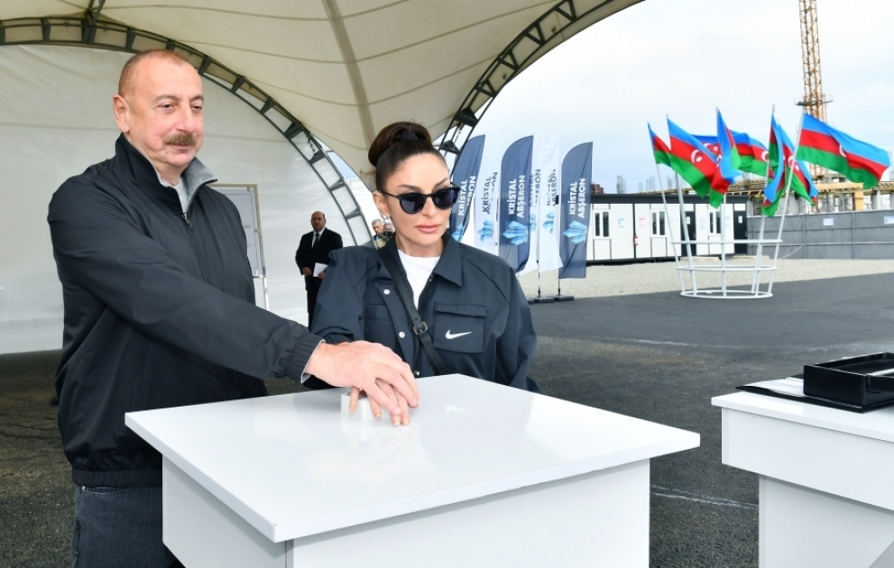 President Ilham Aliyev and First Lady Mehriban Aliyeva attended groundbreaking ceremony for Aghdam Mugham Center