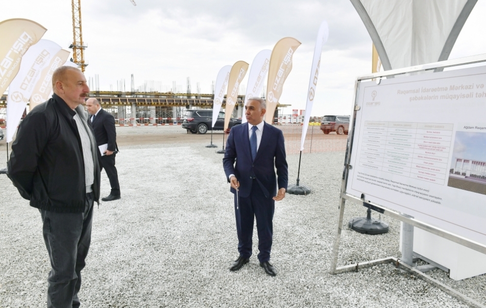 Pose de la première pierre du Centre de gestion numérique et du Complexe de formation d’Aghdam de la société Azerisiq
