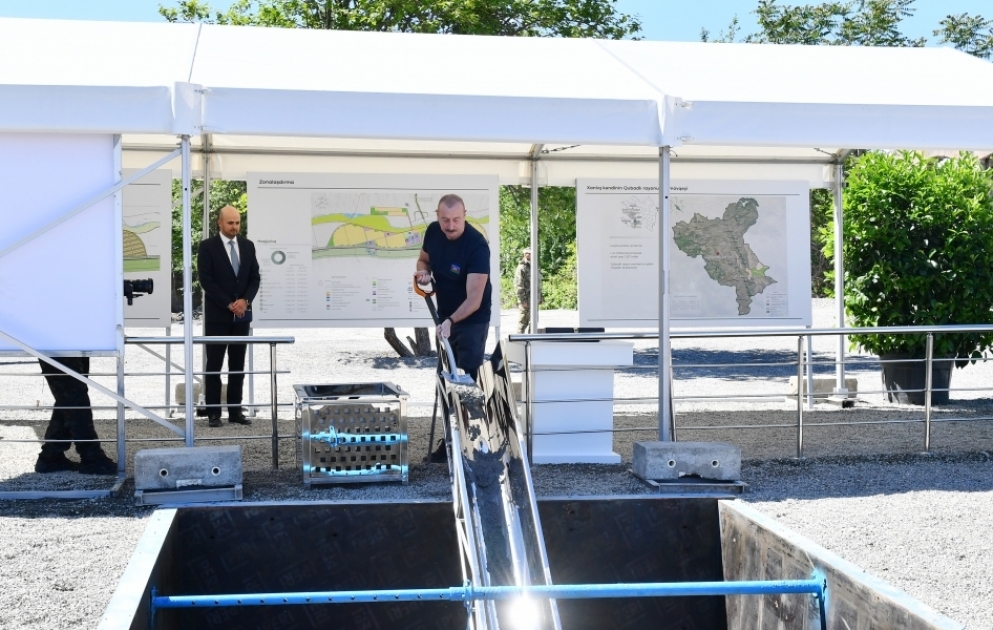 Foundation stone for village of Khanlig of Gubadli district was laid