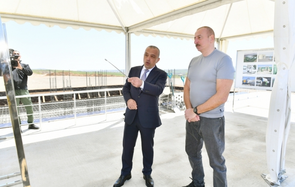 Füzuli şəhərinin içməli su təchizatı, kanalizasiya və yağış suları sistemləri kompleksinin təməli qoyulub