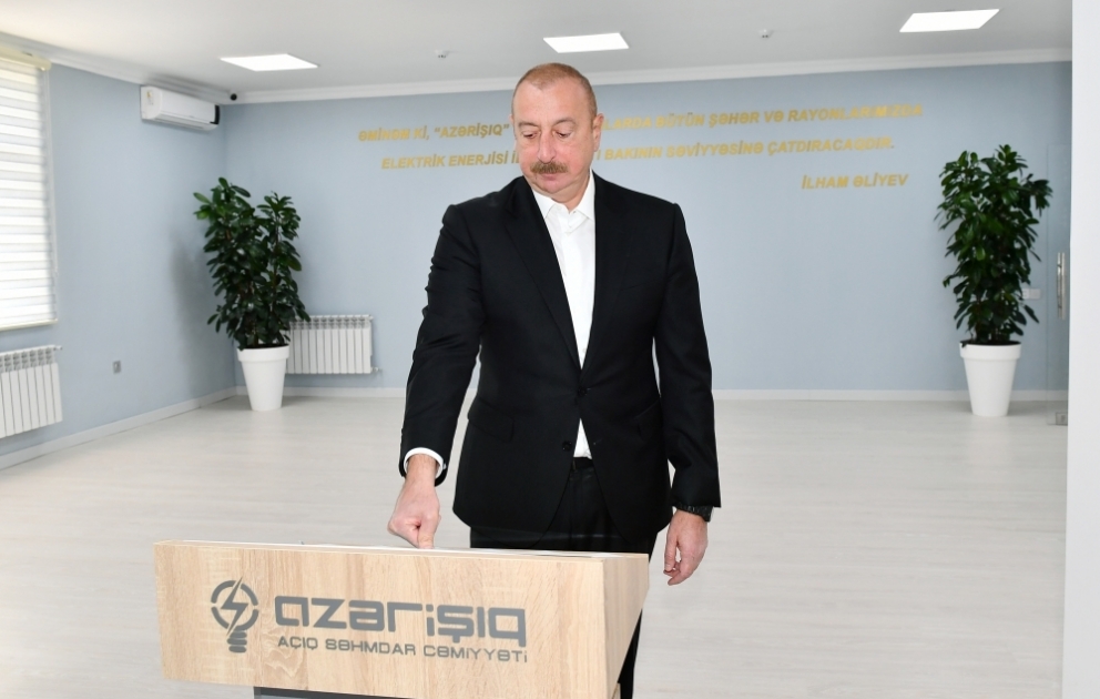 Prezident İlham Əliyev Şuşa Elektrik Şəbəkələrinin İnnovativ Texnologiyalar Mərkəzinin açılışını edib