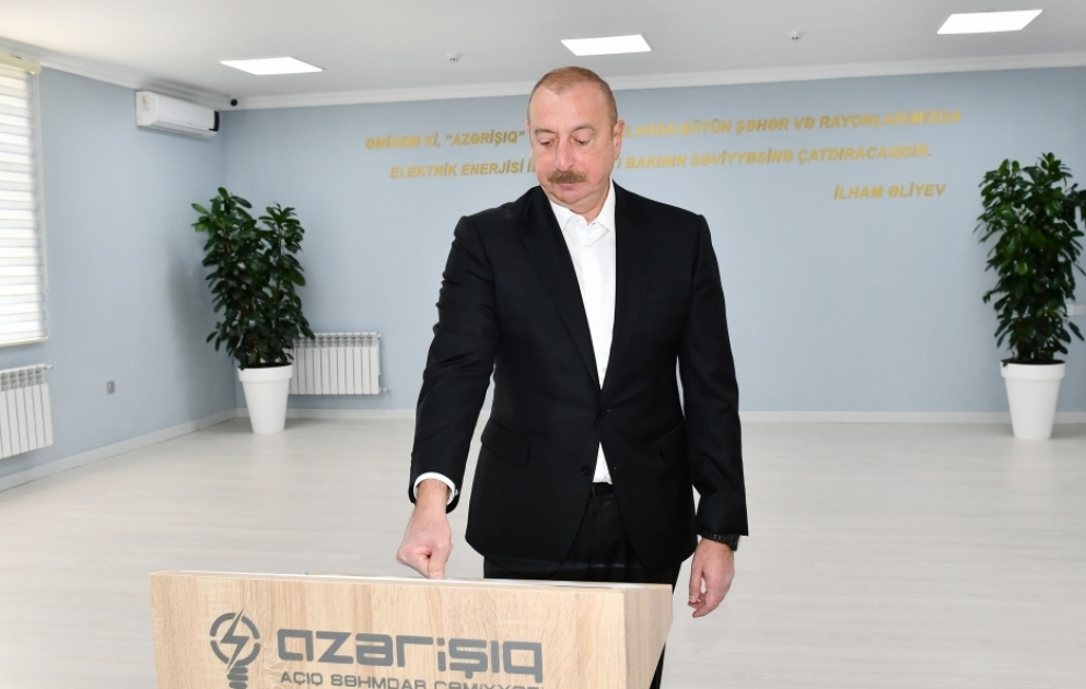 Президент Ильхам Алиев принял участие в открытии Центра инновационных технологий Шушинских электрических сетей