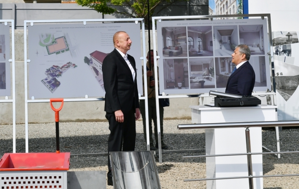 Foundation stone was laid for non-residential building on Garabagh Street of Shusha