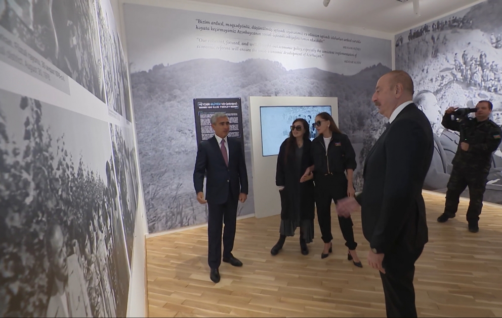 Präsident Ilham Aliyev und First Lady Mehriban Aliyeva nehmen an mehreren Einweihungs- und Spatenstichfeiern in Schuscha teil