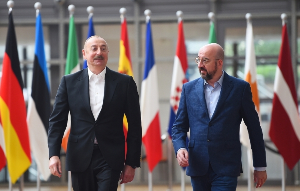 В Брюсселе состоялась встреча Президента Ильхама Алиева с президентом Совета Европейского Союза Шарлем Мишелем
