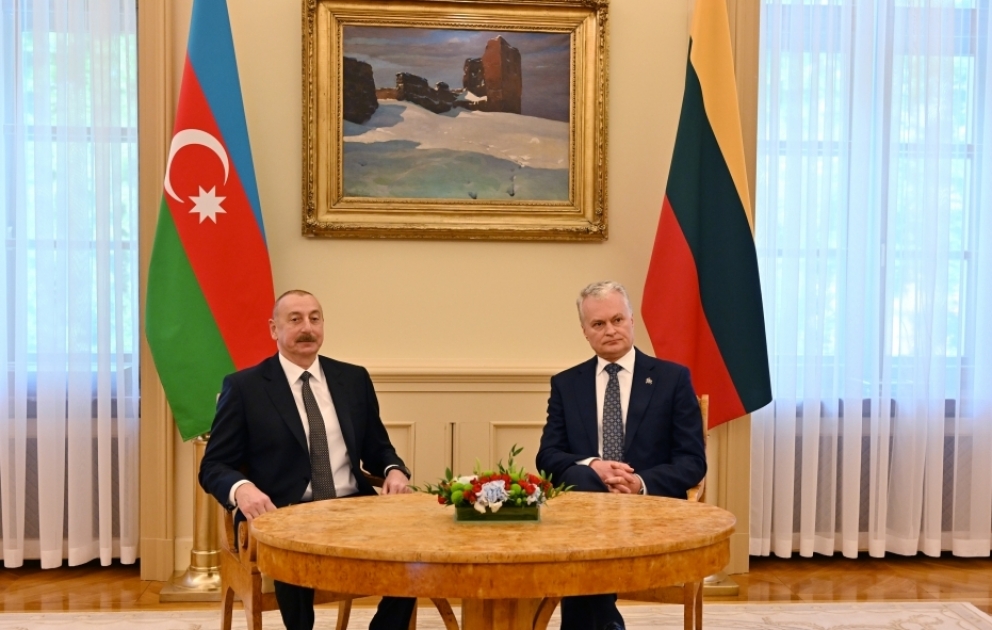 Präsidenten von Aserbaidschan und Litauen treffen sich in engem Kreis in Vilnius