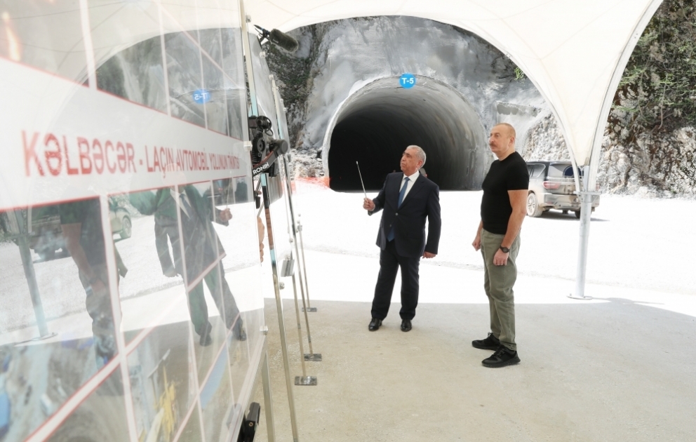 President of Azerbaijan Ilham Aliyev examined tunnels built on Toghanali-Kalbajar-Istisu highway