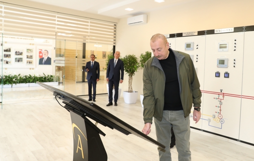 Le président Aliyev participe à l’ouverture de la sous-station électrique « Gorchou »