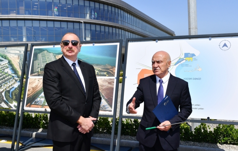Le président Ilham Aliyev assiste à la cérémonie d’inauguration de la première phase de la zone de libre-échange d’Alat