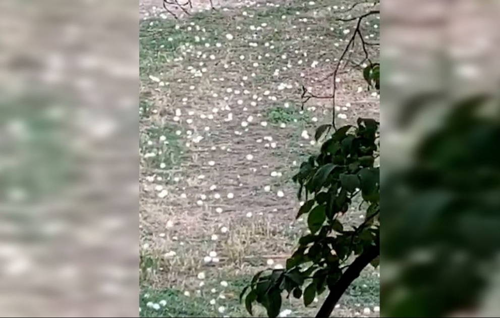 Şəkinin Daşüz kəndinə dolu yağıb