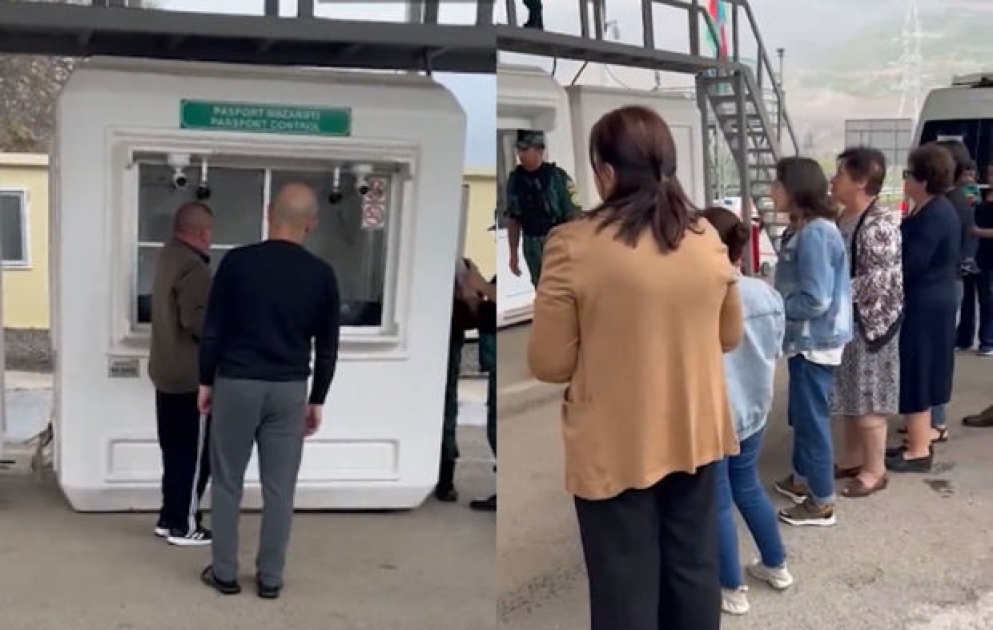 Армянские жители Карабаха беспрепятственно проходят через погранпереход в Лачине