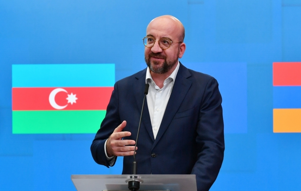 Le président du Conseil européen fait une déclaration à la presse à l’issue de sa réunion avec le président azerbaïdjanais et le premier ministre arménien