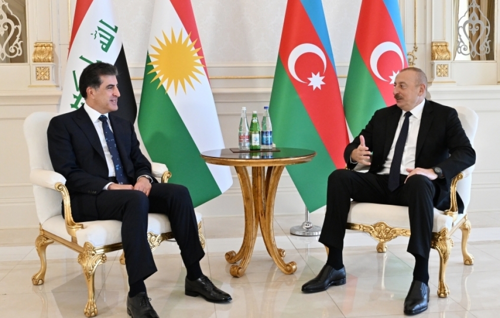 Treffen von Präsident Ilham Aliyev und Oberhaupt der Region Kurdistan-Irak Nechirvan Barzani in Baku
