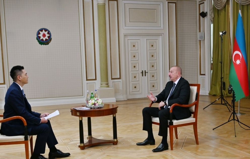 President of Azerbaijan Ilham Aliyev was interviewed by China Media Group media corporation