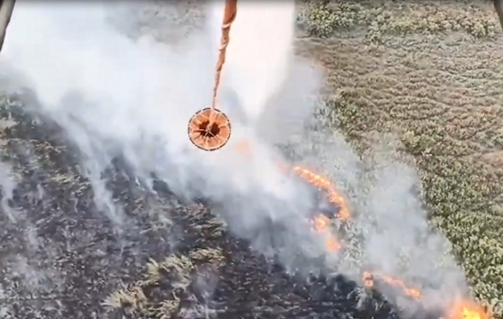 Qızılağac Milli Parkındakı yanğınla mübarizəyə helikopterlər cəlb olunub
