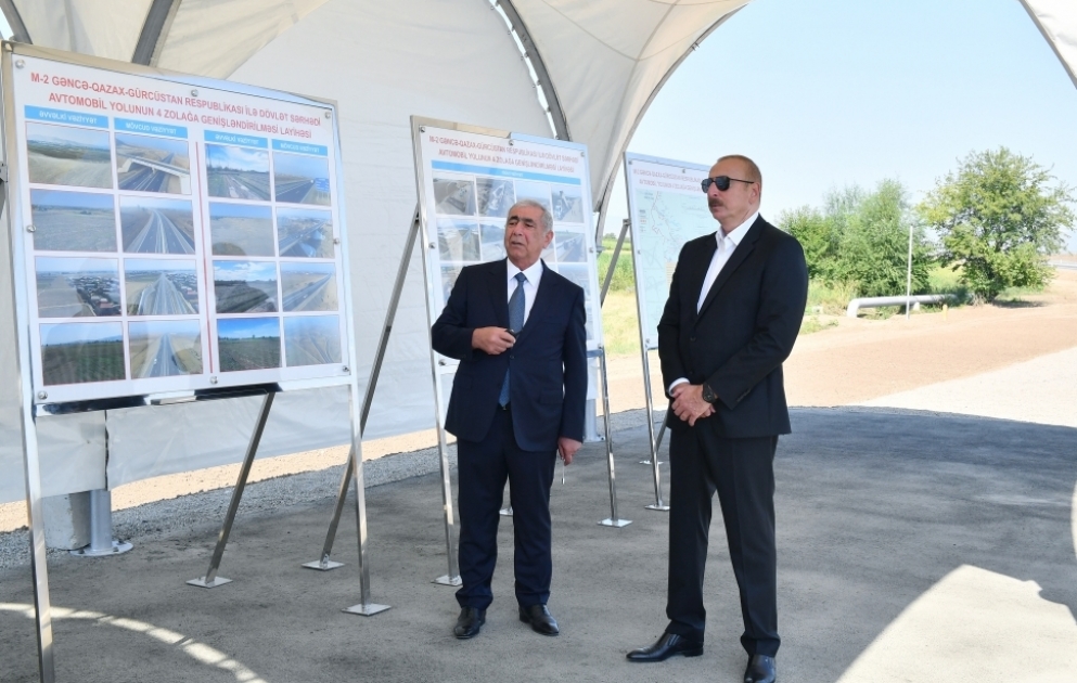 President Ilham Aliyev participated in opening of Ganja-Gazakhbeyli section of Baku-Gazakh-Georgia state border highway