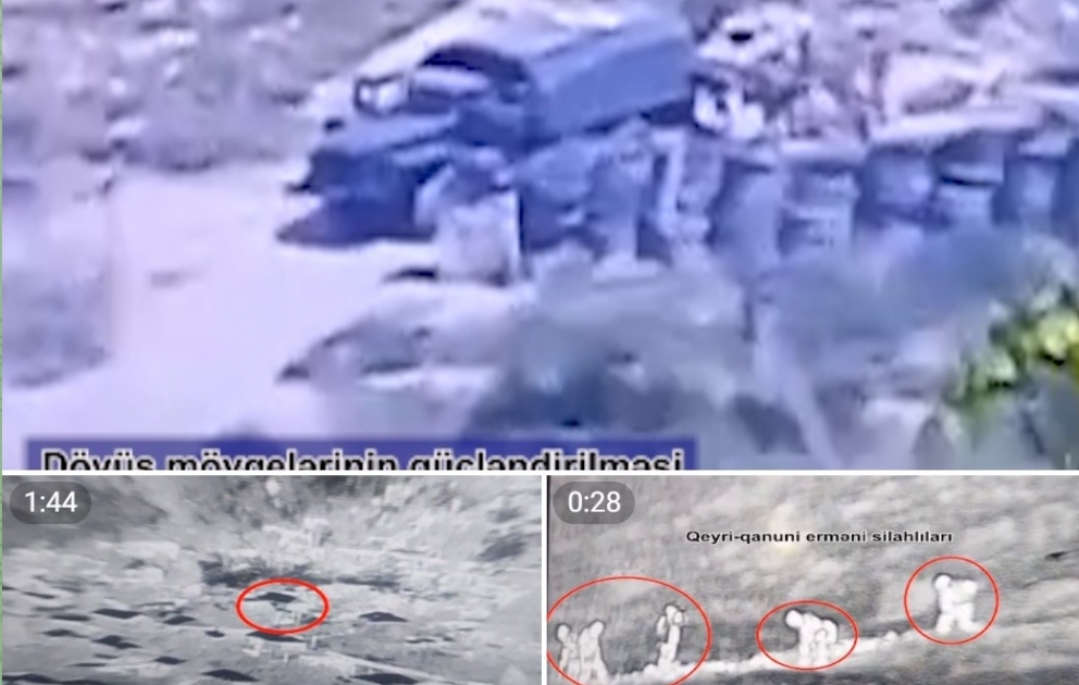 Müdafiə Nazirliyi təxribata dair videolar yaydı: “Qanunsuz erməni silahlıları ərazidə səngərlər qazır, minalar basdırır”.