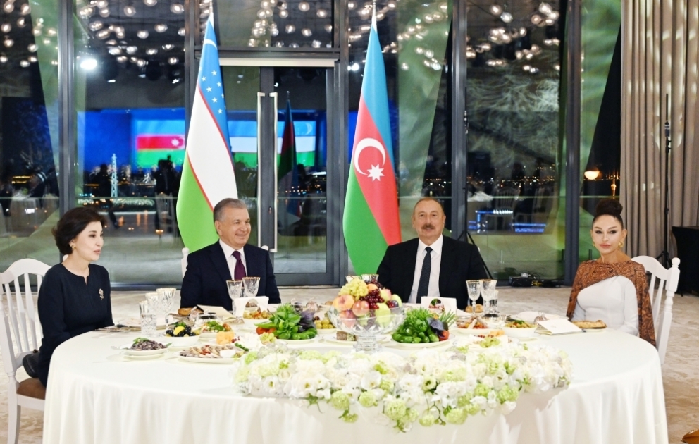 State reception was hosted in honor of President of Uzbekistan Shavkat Mirziyoyev