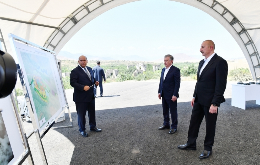 Presidents of Azerbaijan and Uzbekistan viewed master plan of Fuzuli