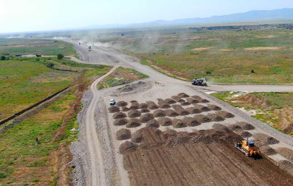 Ağdam-Füzuli avtomobil yolunun inşası sürətlə davam edir