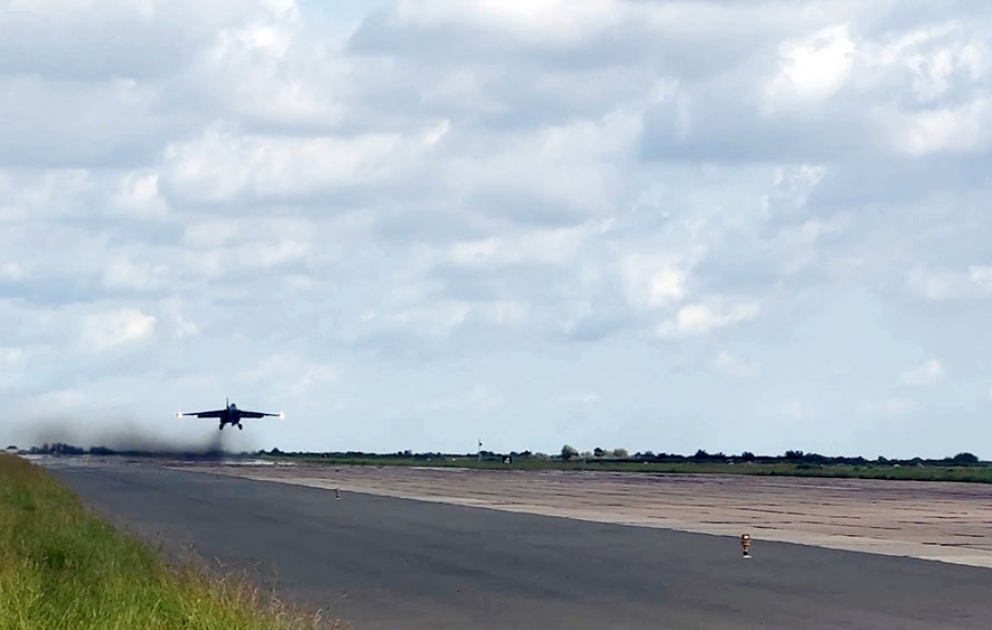 Azerbaijan Air Force aircraft conduct training flights