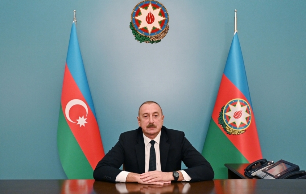 President of Azerbaijan Ilham Aliyev is addressing the nation