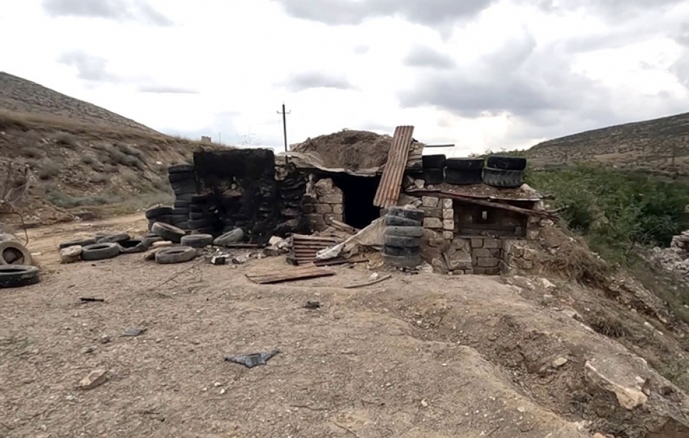 Abandoned combat position near the Janyatag settlement of the Terter region