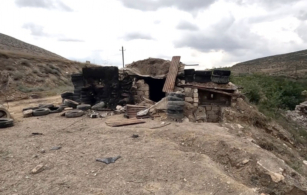Armenische bewaffnete Einheiten verlassen Kampfposition unweit von Ortschaft Janyatag in Terter Region
