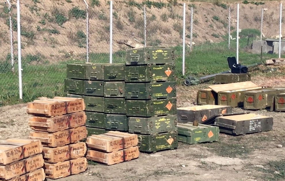 Боеприпасы, изъятые в направлении села Йухары Вейсялли Ходжавендского района