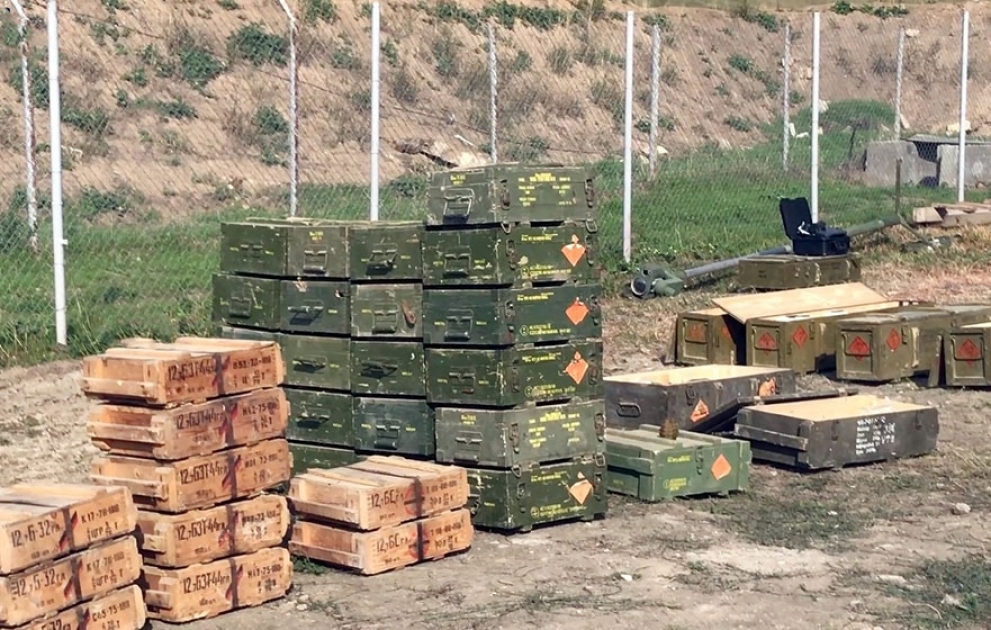 Weapons and ammunition seized in the direction of Yukhari Veysalli village
