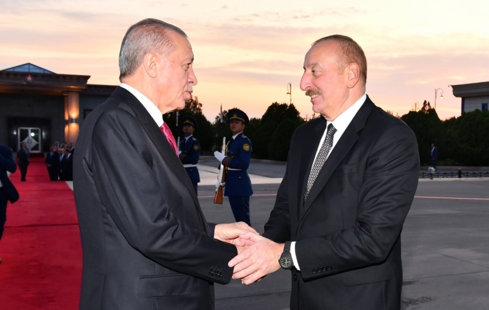 Türkischer Präsident Recep Tayyip Erdogan beendet seinen Staatsbesuch in Aserbaidschan