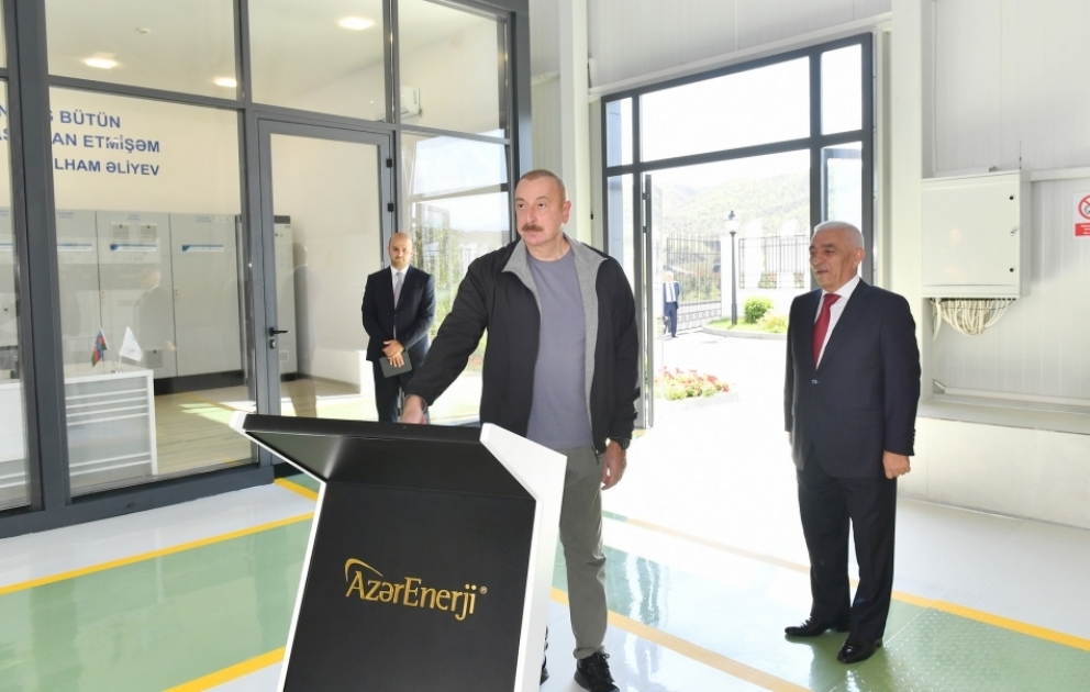 President Ilham Aliyev attended opening of “AzerEnergy” OJSC’s “Jahangirbayli” Hydroelectric Power Plant