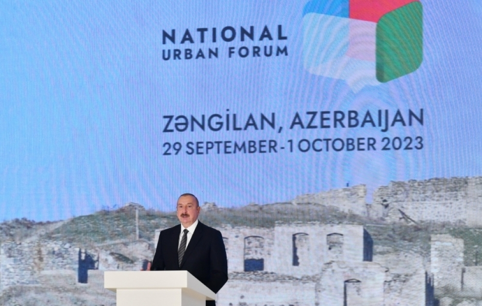 The 2nd Azerbaijan National Urban Forum was held in Zangilan 
President Ilham Aliyev addressed opening ceremony