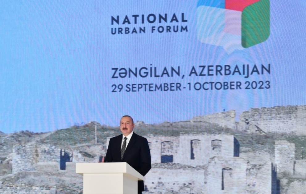 2. Nationales Forum für Städtebau in Zangilan 
Präsident Ilham Aliyev nimmt an Eröffnung des Forums teil