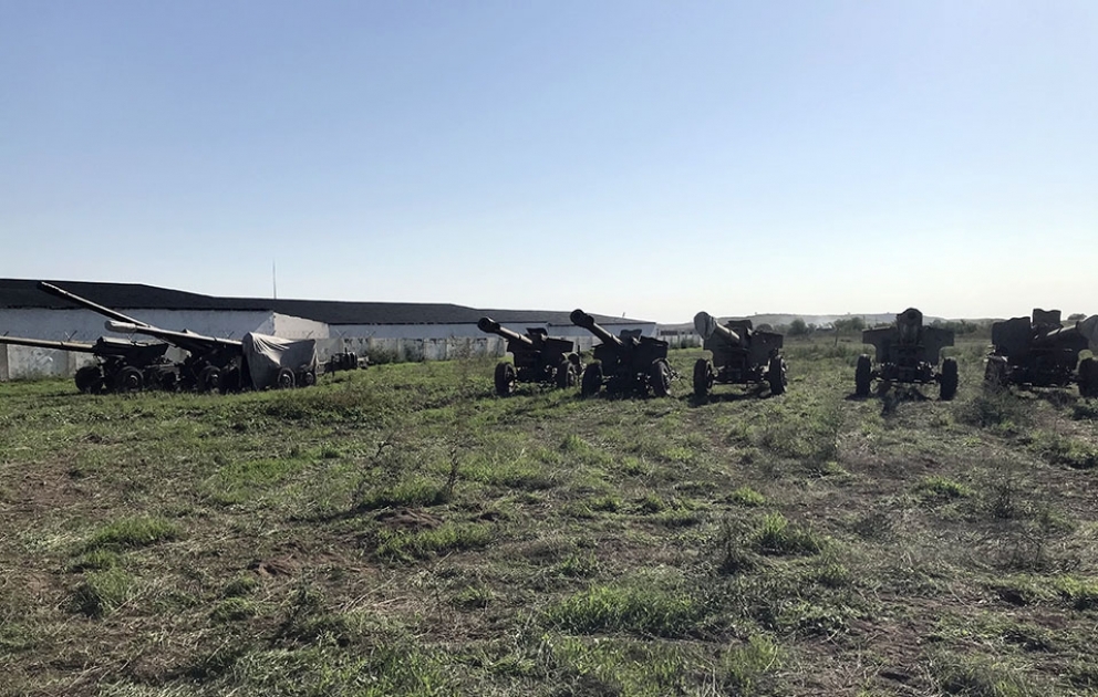Video footage of seized artillery pieces in the territory of Khojavend region