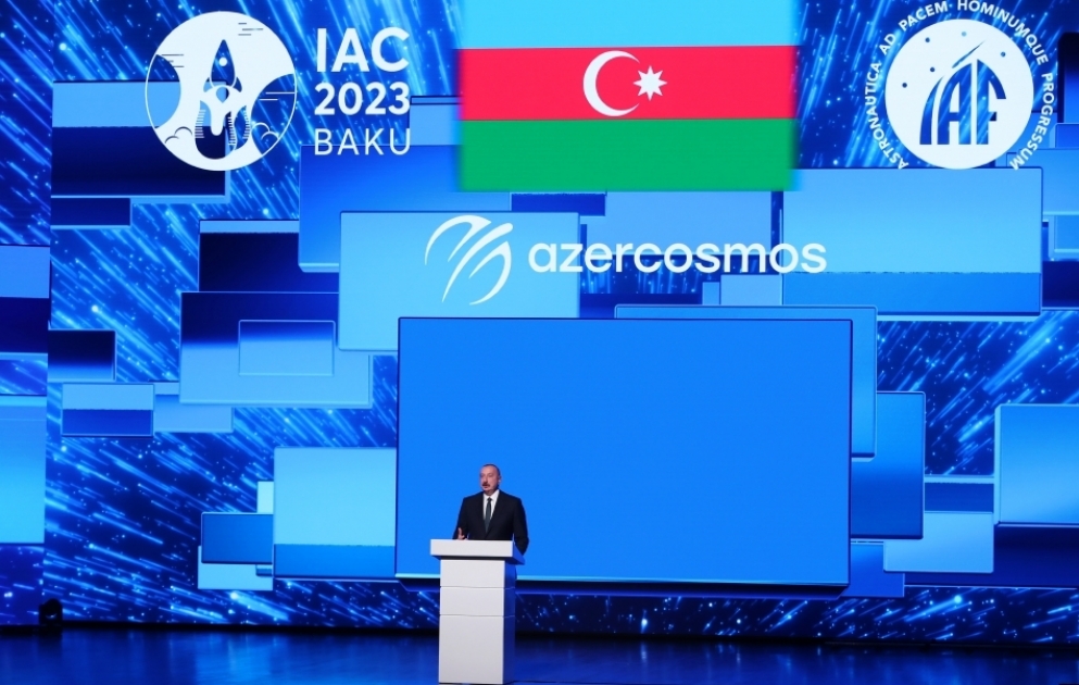 Baku Convention Center hosted opening ceremony of the 74th International Astronautical Congress 
President Ilham Aliyev and First Lady Mehriban Aliyeva attended the event